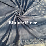 Load image into Gallery viewer, Amrit Indigo Handblock Cotton Linen Saree
