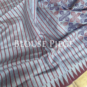 Ananta Handblock Printed Silk Linen Saree