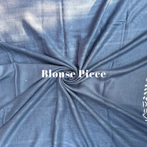 Anantaa Indigo Hand Block Cotton Linen Saree