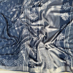 Load image into Gallery viewer, Anantaa Indigo Hand Block Cotton Linen Saree
