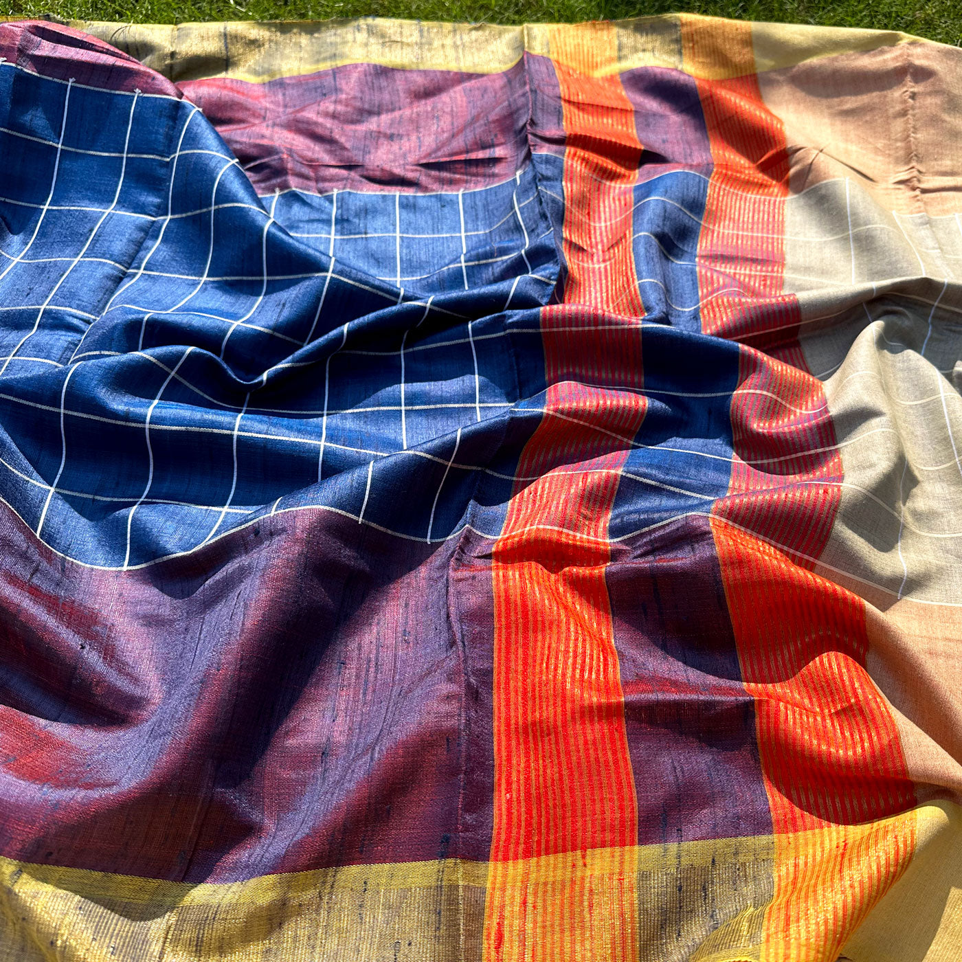 Anantya Handwoven Tussar Dupion Silk Saree
