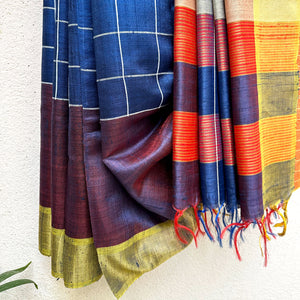 Anantya Handwoven Tussar Dupion Silk Saree