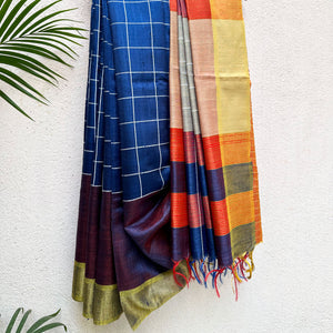Anantya Handwoven Tussar Dupion Silk Saree