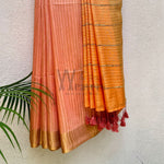 Load image into Gallery viewer, Apricot Blush Cotton Viscose Saree
