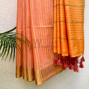 Apricot Blush Cotton Viscose Saree