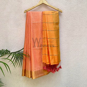Apricot Blush Cotton Viscose Saree