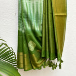 Load image into Gallery viewer, Artichoke Green Bandhani Shibori Cotton Silk Saree
