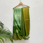Load image into Gallery viewer, Artichoke Green Bandhani Shibori Cotton Silk Saree
