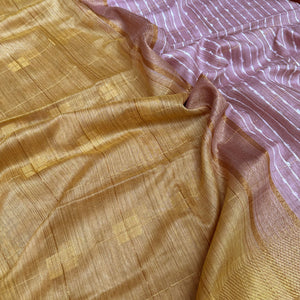 Artisan Gold Cotton Bamboo Silk Saree