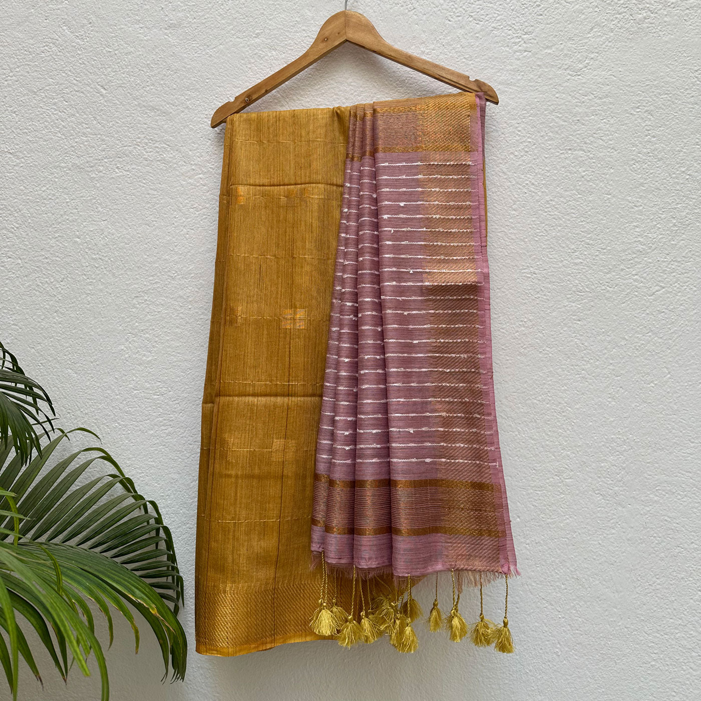 Artisan Gold Cotton Bamboo Silk Saree