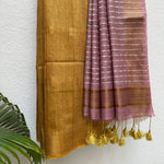 Load image into Gallery viewer, Artisan Gold Cotton Bamboo Silk Saree
