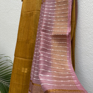 Artisan Gold Cotton Bamboo Silk Saree