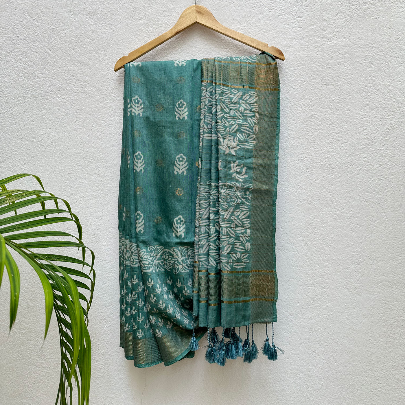 Ashoka Handblock Printed Cotton Silk Saree