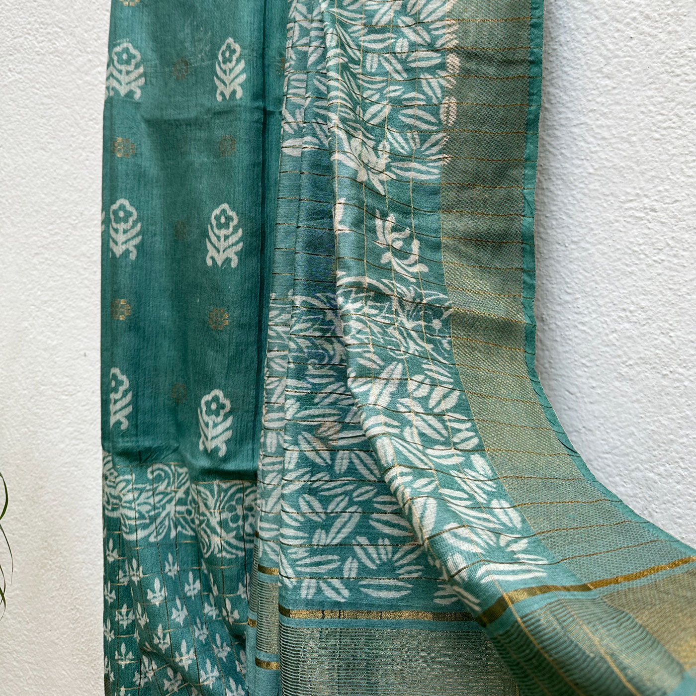 Ashoka Handblock Printed Cotton Silk Saree