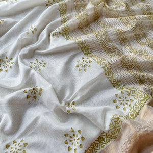 Ashwini Handblock Printed Cotton Silk Saree