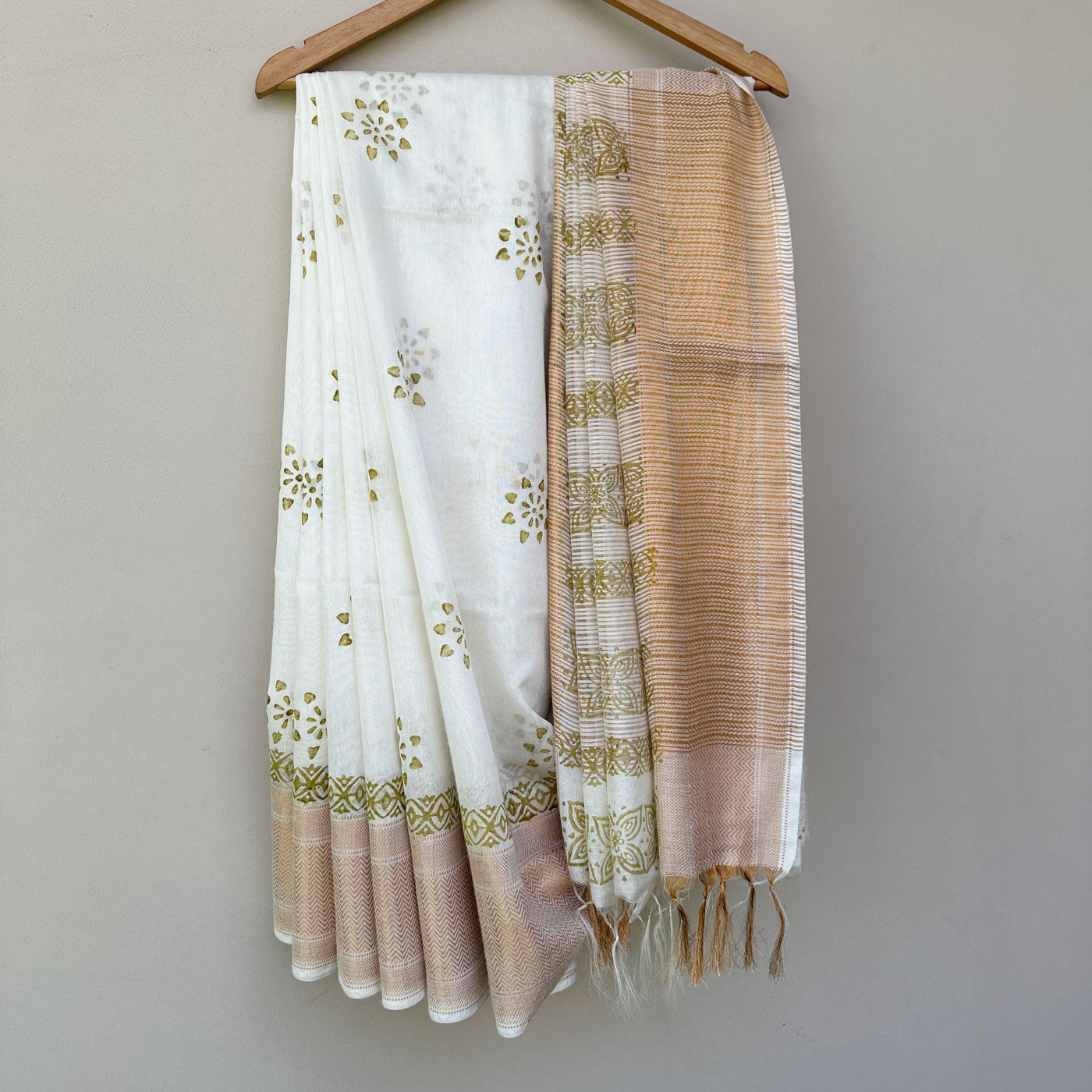 Ashwini Handblock Printed Cotton Silk Saree