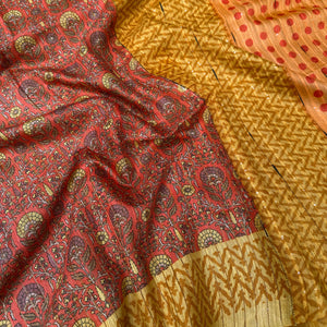 Autumn Maple Cotton Viscose Printed Saree