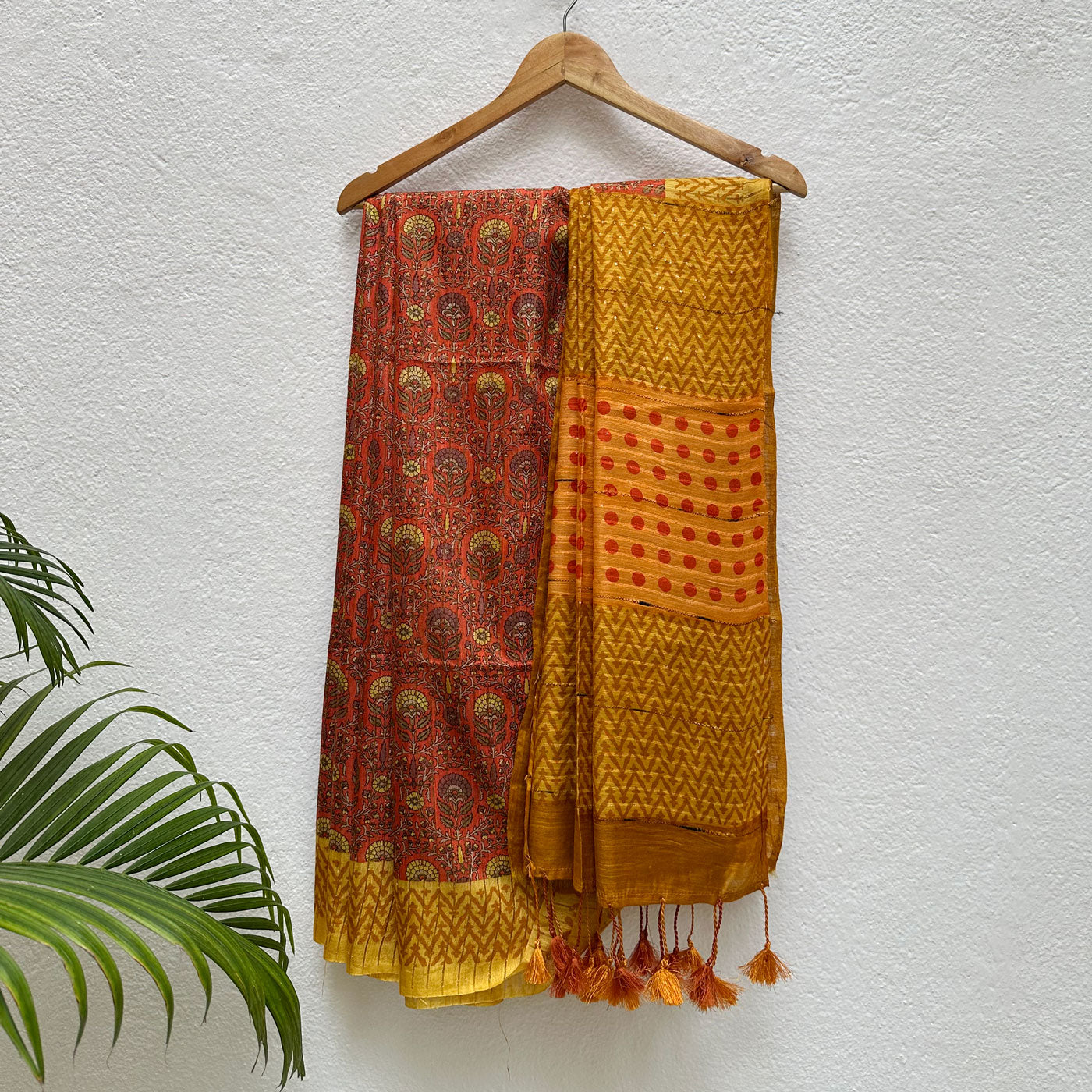 Autumn Maple Cotton Viscose Printed Saree