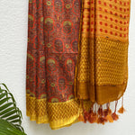 Load image into Gallery viewer, Autumn Maple Cotton Viscose Printed Saree
