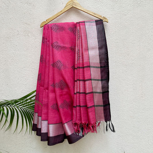Badragandhari Linen Saree