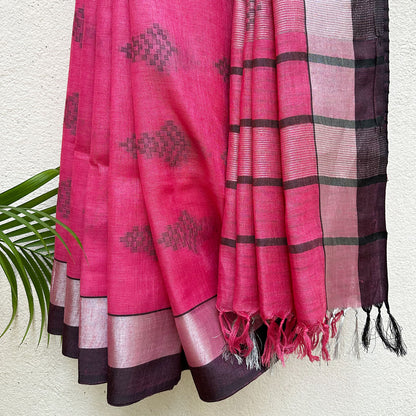 Badragandhari Linen Saree