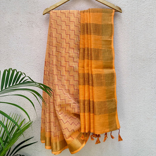 Balachandra Linen Embroidered Saree