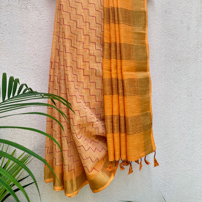 Balachandra Linen Embroidered Saree
