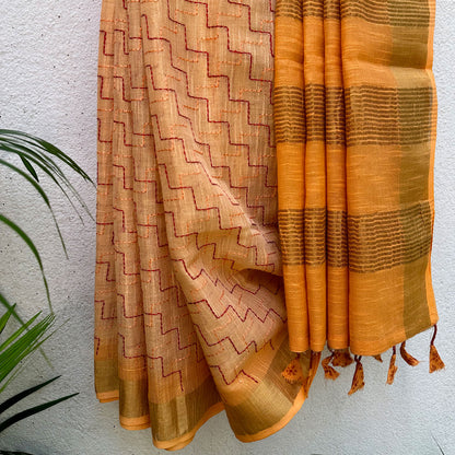 Balachandra Linen Embroidered Saree