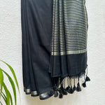 Load image into Gallery viewer, Slate Grey Cotton Saree with Printed Blouse
