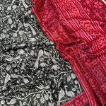 Load image into Gallery viewer, Black Peacock Cotton Silk Printed Saree
