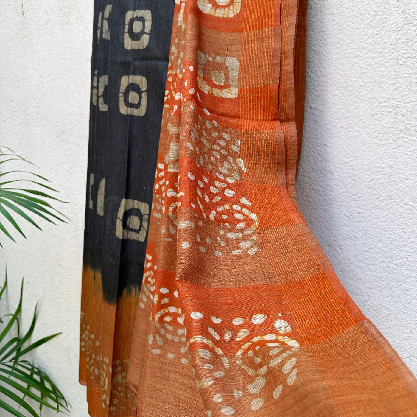 Blackberry Cordial Batik Cotton Silk Saree