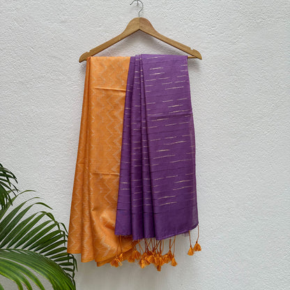 Blooming Dahlia Cotton Viscose Silk Saree