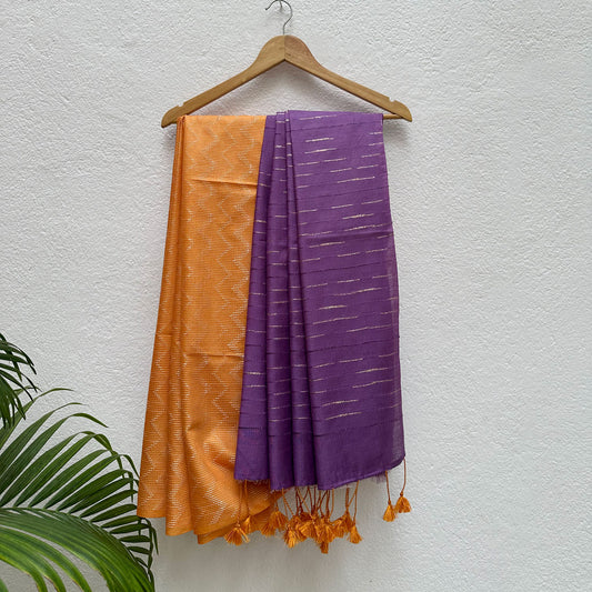 Blooming Dahlia Cotton Viscose Silk Saree