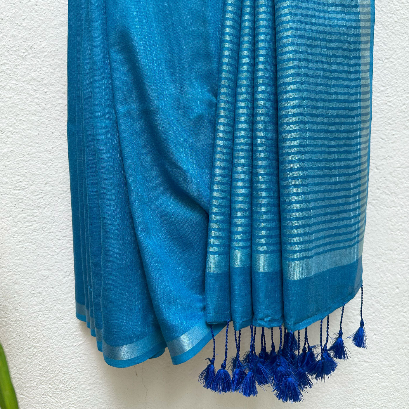 Blue Ocean Cotton Saree with Printed Blouse