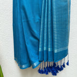Load image into Gallery viewer, Blue Ocean Cotton Saree with Printed Blouse
