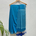 Load image into Gallery viewer, Blue Ocean Cotton Saree with Printed Blouse
