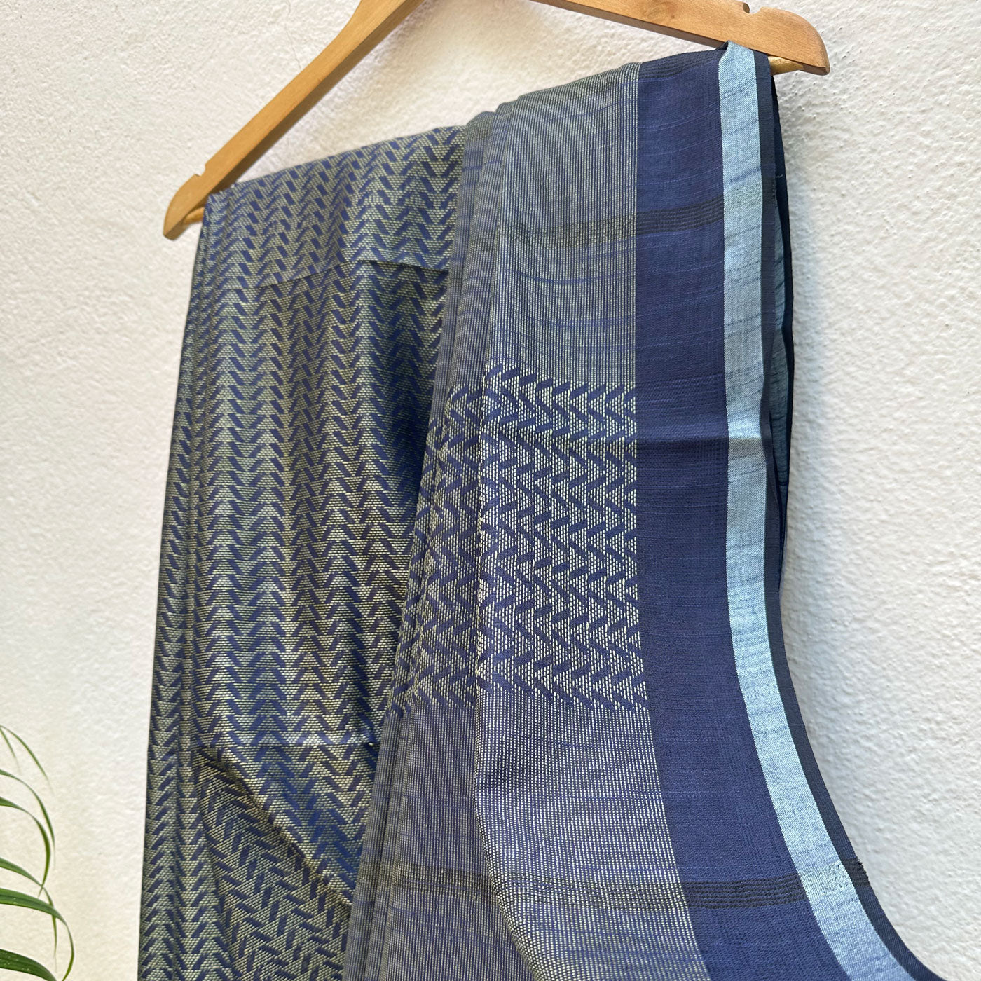 Blueprint Cotton Bamboo Silk Saree