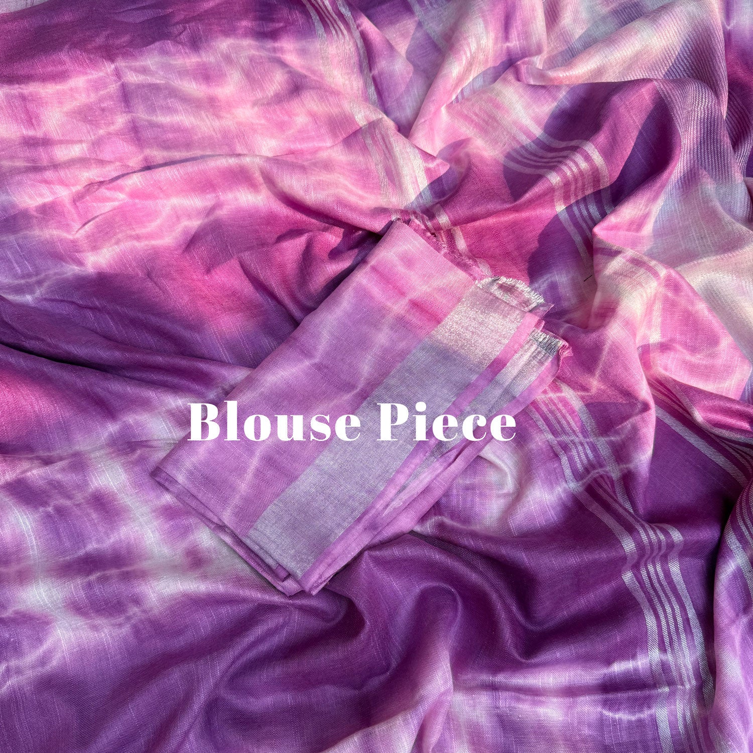 Boysenberry Shibori Cotton Linen Saree