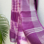 Load image into Gallery viewer, Boysenberry Shibori Cotton Linen Saree
