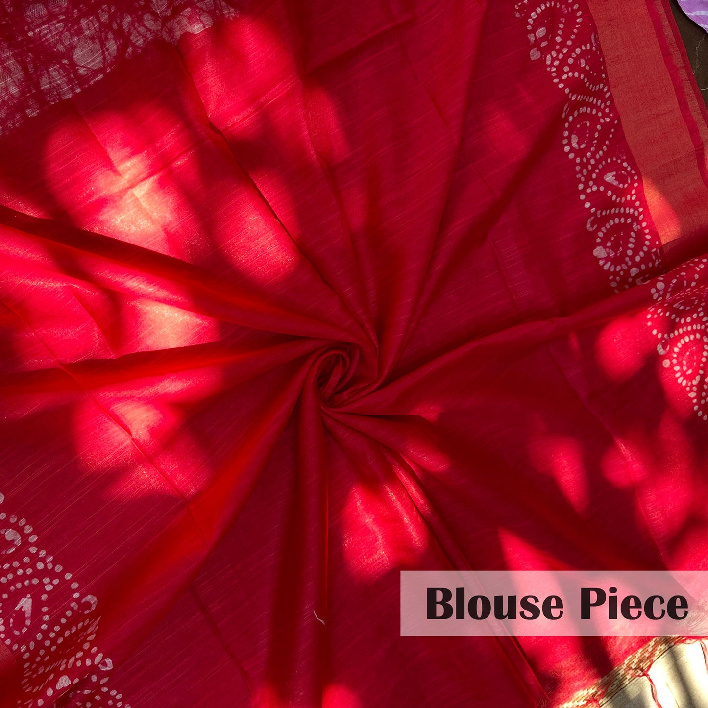 Bridal Red Batik Cotton Silk Saree