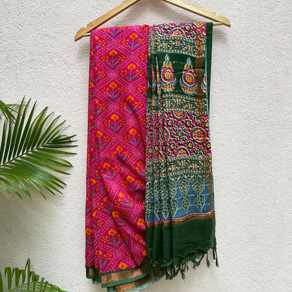Bright Rose Patola Saree