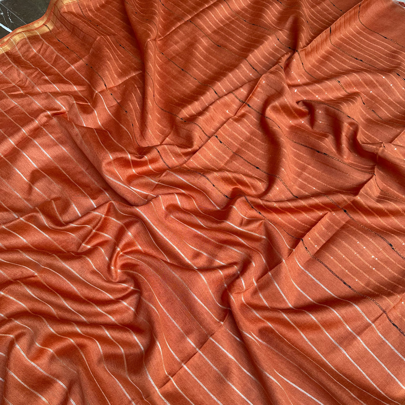 Bronze Cotton Silk Saree