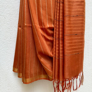 Bronze Cotton Silk Saree