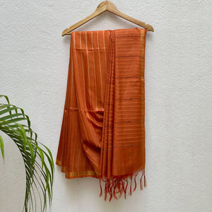 Bronze Cotton Silk Saree