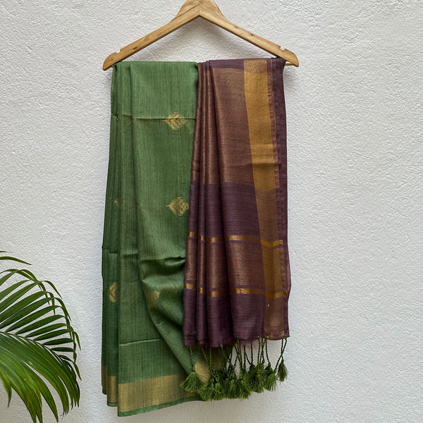 Buy Cotton Bamboo Silk Saree Online from The Thread Weavers