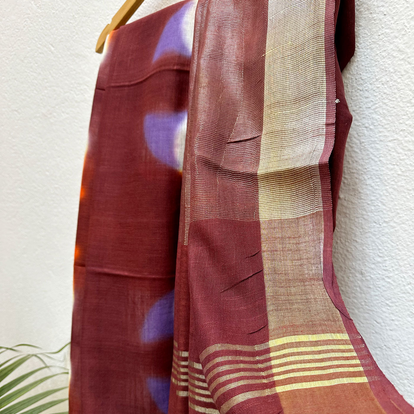 Burnt Henna Tie n Dye Cotton Saree