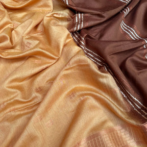 Butterscotch Cotton Silk Saree