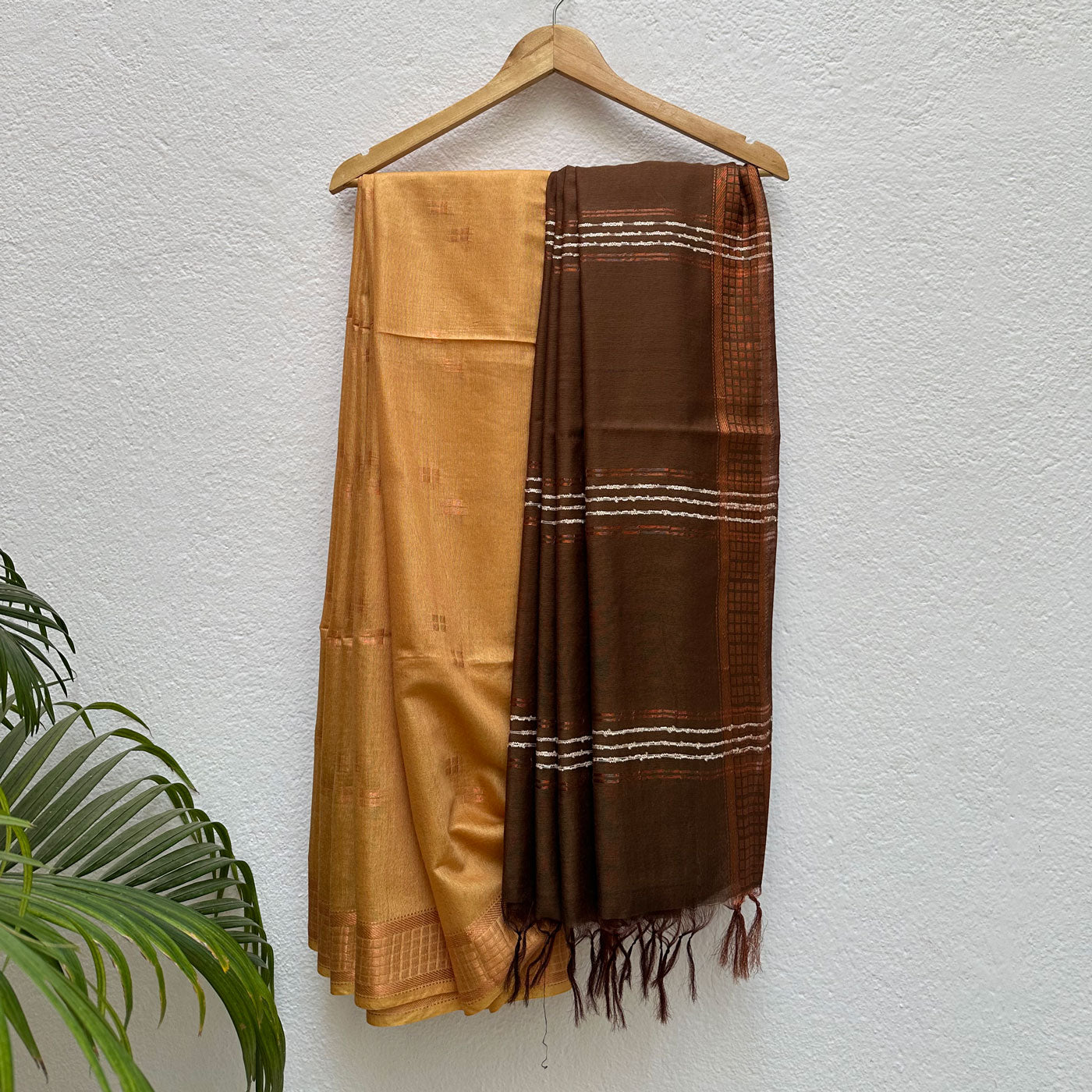 Butterscotch Cotton Silk Saree