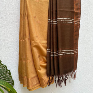 Butterscotch Cotton Silk Saree