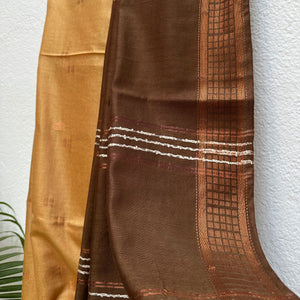 Butterscotch Cotton Silk Saree